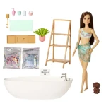 Mattel HKT93 Barbie Bábika a kúpeľ s mydlovými konfetami Brunetka