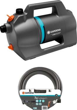 Gardena Garden Pump 4100 Silent, suction hose set (dark grey/turquoise, 550 watts, model 2023)