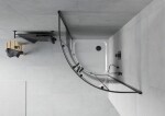 MEXEN/S - Rio sprchovací kút štvrťkruh 90x90, pruhy, čierna + biela vanička so sifónom 863-090-090-70-20-4110B