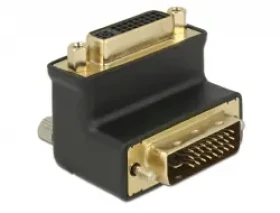 DeLock Adaptér DVI 24+1 (M) - DVI 24+5 (F) / 90° pravouhlý (65866)
