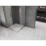 MEXEN/S - Velar Duo sprchovací kút, posuvné dvere 90 x 90, dekor, zlato 871-090-090-32-50