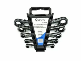 GEKO Kľúče račňové očkové sada 5ks / 6-22mm / plast. držiak (G10046)