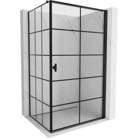 MEXEN/S - Mist-B sprchovací kút dvere krídlové pravá 70 x 80, čierna kratka, čierna 8A2T-070-080-70-77-P