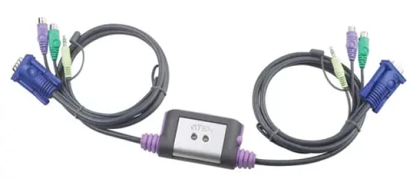 ATEN CS-62A / 2-port KVM PS2 mini / audio / 1.2m káble (CS-62A)