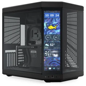 Hyte Y70 Touch Infinite čierna / E-ATX / 2x USB-A 3.2 / 1x USB-C 3.2 / priehľadná bočnica / Riser kábel / displej (CS-HYTE-Y70TI-BB)