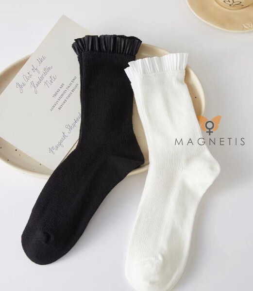 Magnetis QR5001 Ponožky s volánom bílá Univerzální