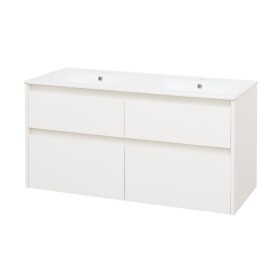 Mereo Opto, kúpeľňová skrinka s keramickým umývadlom 121 cm, biela CN913