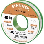 Stannol HS10 2510 spájkovací cín bez olova cievka Sn99,3Cu0,7 ROM1 100 g 1.5 mm; 631911