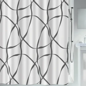 Spirella RIBBON sprchový záves biela / motív stuhy / 180 x 200 cm / polyester
