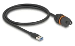 DeLock / Predlžovací kábel / USB Typ-A (M) - Typ-A (F) / 0,6 m / USB 3.2 Gen 1 (5 Gbps) / IP68 (88149)