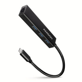 Axagon HMC-GL3A, USB 5Gbps húb, porty 3x USB-A + Gigabit Ethernet, kovový, kábel USB-C 20cm (HMC-GL3A)