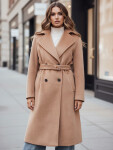 Dámsky zimný kabát klasický camel trenčkot FashionStreet NY0763z XL