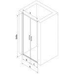 MEXEN - Exo sprchové dvere krídlové110, transparent, zlatá 814-110-000-50-00