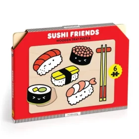 Mudpuppy Drevené puzzle: Priatelia sushi
