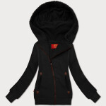 Čierna dámska mikina s asymetrickým zipsom LHD (AMG-61) odstíny černé S (36)