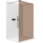 CERANO - Sprchová zástena Walk-in Onyx Duo Ľ/P - 8 mm - hranatá vzpera - čierna matná, bronzové sklo - 120x200 CER-687832