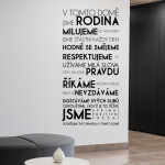 Veselá Stena Samolepka V tomto dome Farba: šedá, Veľkosť: 100 x 207 cm