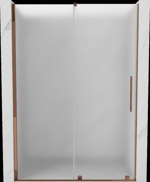 MEXEN/S - Velár posuvné sprchové dvere 160, dekor, ružové zlato 871-160-000-31-60