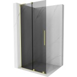 MEXEN/S - Velar L Sprchová zástena posuvná Walk-in 110 x 200, grafit 8 mm, zlato kefovaná 871-110-003-43-55