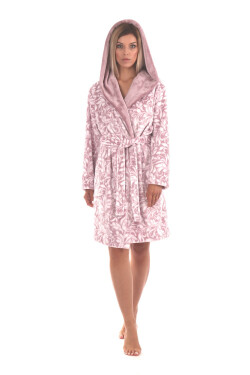 Dámsky župan Flora s kapucňou krátky 48564303 mauve mist - Vestis XXL