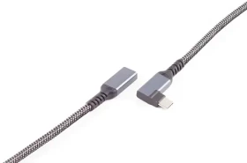 Shiverpeaks USB-C predlžovací kábel 90° textilný / Predlžovací kábel / USB-C (M) - USB-C (F) / USB 3.2 / PD / 1,5 m (BS14-74016)