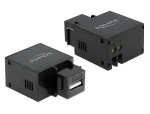 DeLock / Keystone modul / USB Type-A nabíjacia zásuvka / 2,1 A / plochý / čierny (86506)