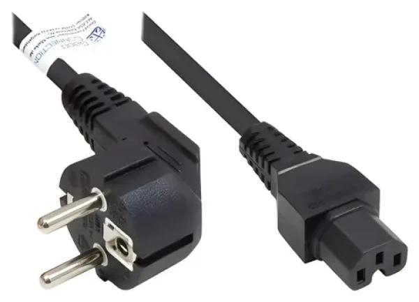 Good Connections čierna / Napájací kábel / vidlica CEE 7/7 (E+F) - C15 / 1 m / 10 A (P0150-S010)