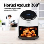 Lauben Hot Air Fryer 2500WT biela / Teplovzdušná fritéza / 1300W / 2.5 l / 8 programov / 80-200 ° C / časovač (LBNHAF2500WT)