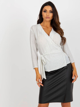 Dámska blúzka LK BZ 507364.87P Ecru s kamienkami - FPrice 42/XL ecri(krémová)