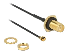 DeLock Anténny kábel RP-SMA - MHF I-PEX / Redukcia / 10 cm / 50 Ohm / Striekajúca voda (89584)