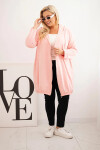 Dámska bavlnená mikina s kapucňou a zipsom Plus Size Powder Pink UNI