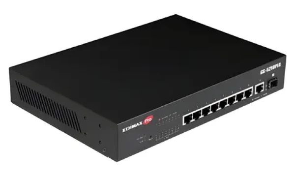 Edimax GS-5210PLG / 10- Port Managed Switch / 10/100/1000 Mbps / 8× PoE+ (30W) / 100W budget / 1× SFP / 19" Rackmount (GS-5210PLG)