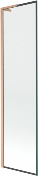 MEXEN/S - Next L vaňová zástena FIX 50 x 150, čierna vzor, meď kartáčovaná 895-050-000-03-70-65