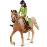 Schleich Horse Club 42542 Čiernovláska Sarah s pohyblivými kĺbmi na koni