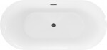 MEXEN/S - Roxy voľne stojaca vaňa 170 x 80, biela, sifón a prepad čierna 51201708000-70