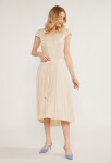 Monnari Šaty Shimmering Midi Dress Beige