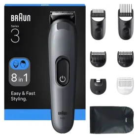 Braun AIO3540 Series 3 šedá / Zastrihávač / 8v1 / 0,5-21 mm / 50 min prevádzka (7500435245180)