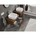 MEXEN/S - Rivel kúpeľňová skrinka pod umývadlo 60, 1 šuplík, reliéf, orech 91A20-06023-1-BF86