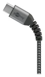 Goobay 49297 Space Grey/Silver / Dátový kábel / USB-C - USB-A / textilné opláštenie / kovové konektory / 2m (49297)