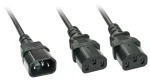 Lindy IEC Y-kábel C14 - 2x C13 čierna / Napájací kábel / 2 m (30039)