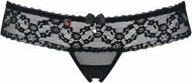 Pikantní tanga thong otevřené černá L/XL model 5726611 - Obsessive
