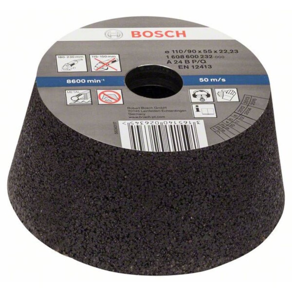 Bosch Accessories 1608600232 Conical cup wheel – Metal/cast iron 90 mm, 110 mm, 55 mm, 24 Bosch Power Tools 1 ks; 1608600232