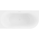 MEXEN/S - Mia voľne stojaca rohová vaňa ľavá 160 x 80, biela/čierna, sifón a prepad biela 52691608075L-20