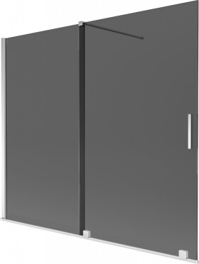 MEXEN/S - Velar dvojkrídlová posuvná vaňová zástena 180 x 150, grafit, chróm 896-180-000-41-01