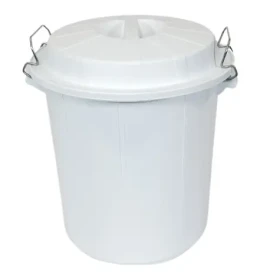 DENOX Industrial biela / Nádoba na odpad / 50 l / PE-HD plast / kovové spony