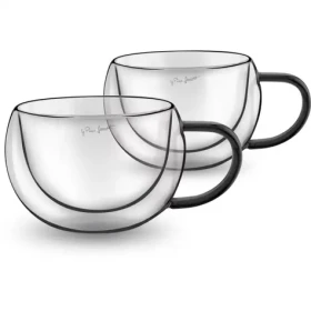 Lamart Vaso Sada pohárov Cappucino 2ks 270ml čierna / sklo (8590669358915)