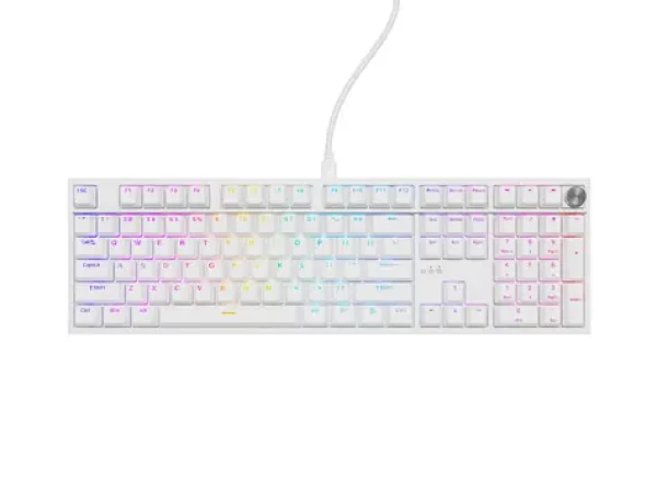 Genesis Thor 404 biela / Herná mechanická klávesnica / RGB / Gateron Yellow Pro / Drôtové USB-A / US layout (NKG-2299)