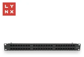 Lynx Patch panel 48 portov čierny / Patch panel / 19" / UTP / Cat5e / 50µ pozlátenie / netienený (LX-48-UTP5E-BK)