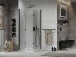 MEXEN/S - Lima Duo sprchovací kút 90x90, transparent, čierna + vanička so sifónom 856-090-090-70-02-4010B