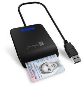 Connect IT Čítačka eObčianok a čipových kariet čierna / USB (CFF-3050-BK)